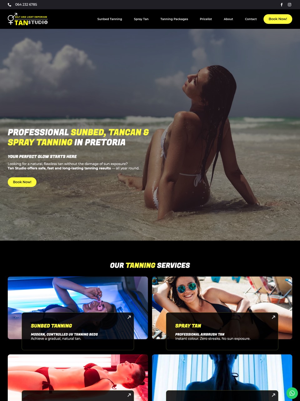 Homepage of the Tan Studio website, designed and built by Onware